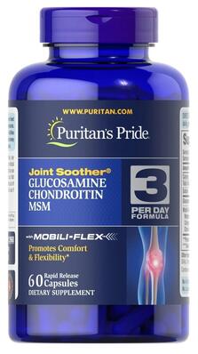 Глюкозамин хондроитин и МСМ Puritan's Pride Double Strength Glucosamine Chondroitin MSM, 60 капсул