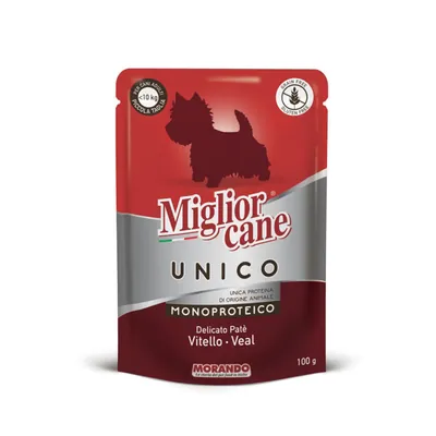 Корм вологий Morando Migliorcane UNICO для собак паштет з телятини, 100 г