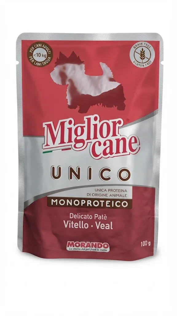 Корм вологий Morando Migliorcane UNICO для собак паштет з телятини, 100 г