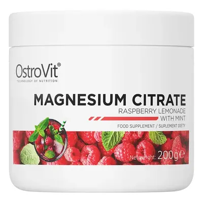 Магнію цитрат OstroVit Magnesium Citrate малиновий лимонад з м'ятою, 200 г