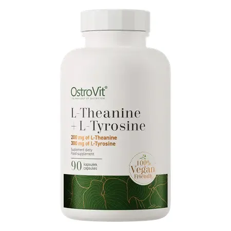 L-теанін + L-тирозин рослинний OstroVit L-Theanine + L-Tyrosine Vege, 90 капсул