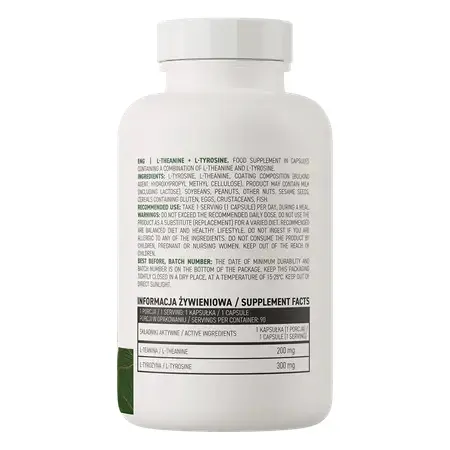 L-теанін + L-тирозин рослинний OstroVit L-Theanine + L-Tyrosine Vege, 90 капсул