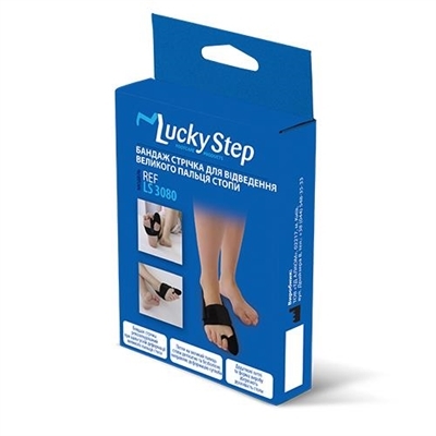Бандаж отводной Lucky Step 3080 для большого пальца стопы, цвет черный, размер универсальный