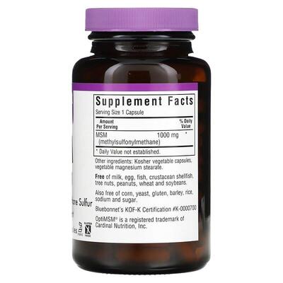 Добавка МСМ 1000 мг Bluebonnet Nutrition MSM капсулы №120