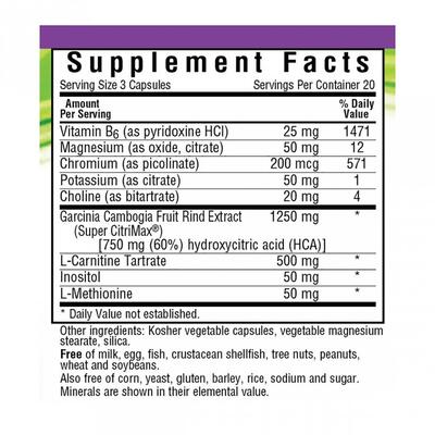 Гарциния формула управления весом Bluebonnet Nutrition Skinny Garcinia, 60 вегетарианских капсул
