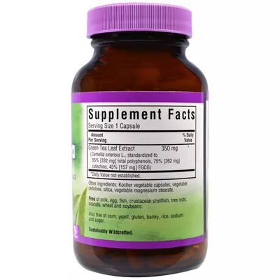 Екстракт Листя зеленого чаю Bluebonnet Nutrition EGCG Green Tea Leaf Extract, 60 гелевих капсул