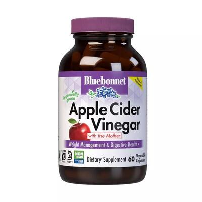 Яблочный уксус Bluebonnet Nutrition Apple cider vinegar, 60 вегетарианских капсул