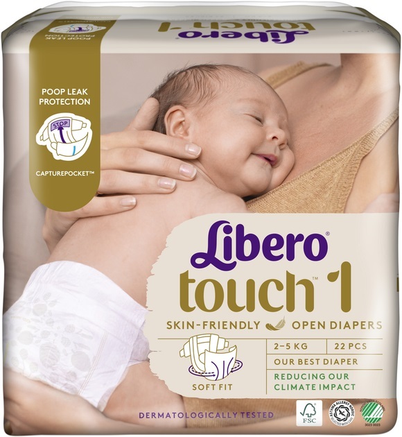 Подгузники Libero Touch размер 1, 2-5 кг, 22 шт