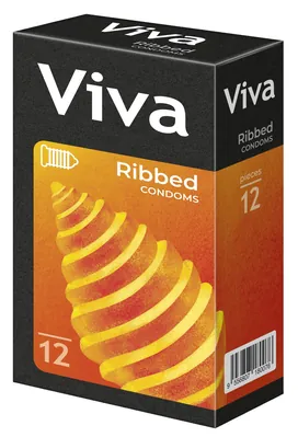 Презервативи Viva Ribbed ребристі, 12 штук