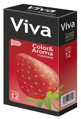 Презервативи Viva Color & Aroma кольорові ароматизовані, 12 штук