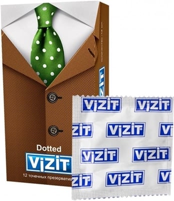 Презервативы Vizit Dotted с пупырышками, 12 штук