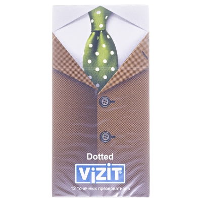 Презервативы Vizit Dotted с пупырышками, 12 штук