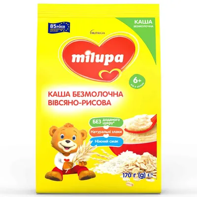Каша безмолочна Milupa Вівсяно-рисова для дітей від 6 місяців, 170 г