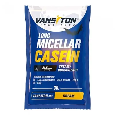 Казеїн міцелярний Vansiton Long Micellar Casein, вершки, 30 г