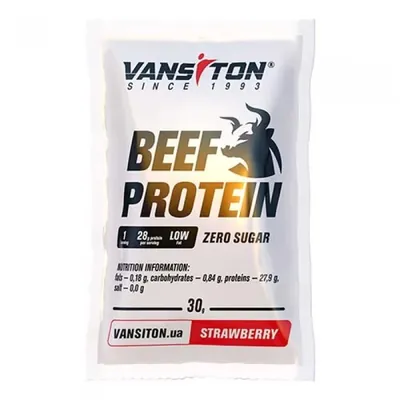 Протеїн яловичий Vansiton Beef Protein зі смаком полуниці, 30 г