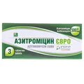 Азитроміцин євро таблетки, в/плів. обол. по 500 мг №3 (3х1)