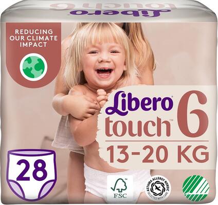 Подгузники-трусики Libero Touch Pants размер 6, 13-20 кг, 28 шт