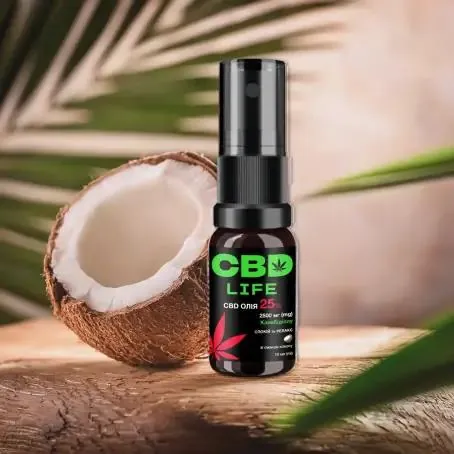 Канабідіол CBD life Олія 25%, спрей оральний зі смаком кокосу по 10 мл у флаконі