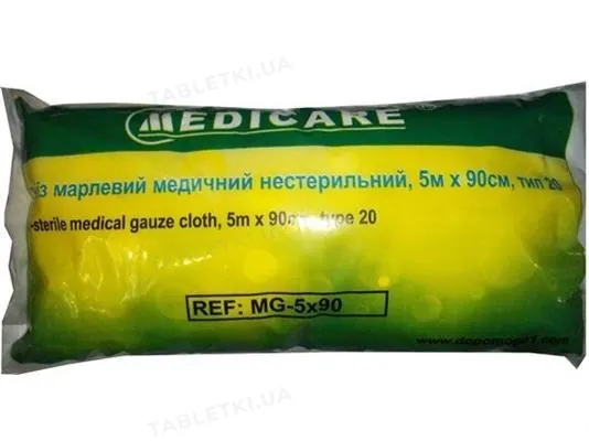 Відріз марлевий нестерильний Medicare медичний  5 м х 90 см, тип марлі  20