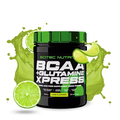 Амінокислоти Scitec Nutrition BCAA + Glutamine Xpress лайм, 300 г