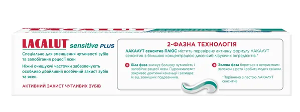 Зубна паста Lacalut Sensitive Plus, 75 мл