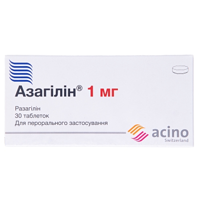 Азагилин таблетки по 1 мг №30 (10х3)