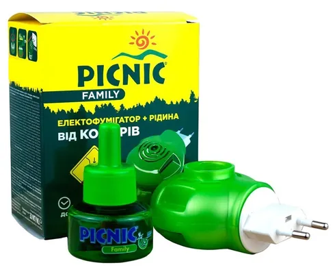 Електрофумігатор від комарів Picnic Family + рідина 30 мл (45 ночей)