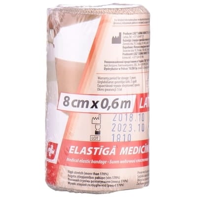Бинт эластичный Lauma модель 2 Latex Free высокой растяжимости 0,6 м х 8 см