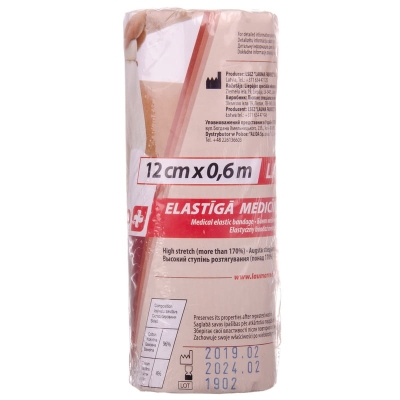 Бинт эластичный Lauma модель 2 Latex Free высокой растяжимости 0,6 м х 12 см