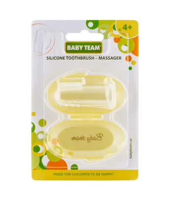 Зубна щітка-масажер Baby Team 7200 силіконова, з контейнером, 1 штука