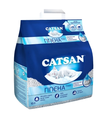 Наполнитель для кошачьего туалета Catsan Hygiene plus впитывающий минеральный, 10 л