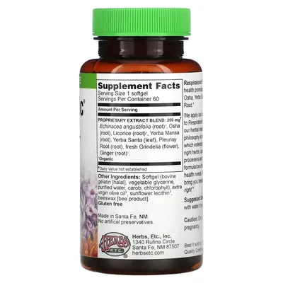 Респіратонік Herbs Etc Respiratonic, 60 м'яких капсул