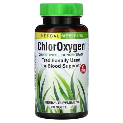 Концентрат хлорофилла Herbs Etc ChlorOxygen, 60 быстродействующих мягких капсул