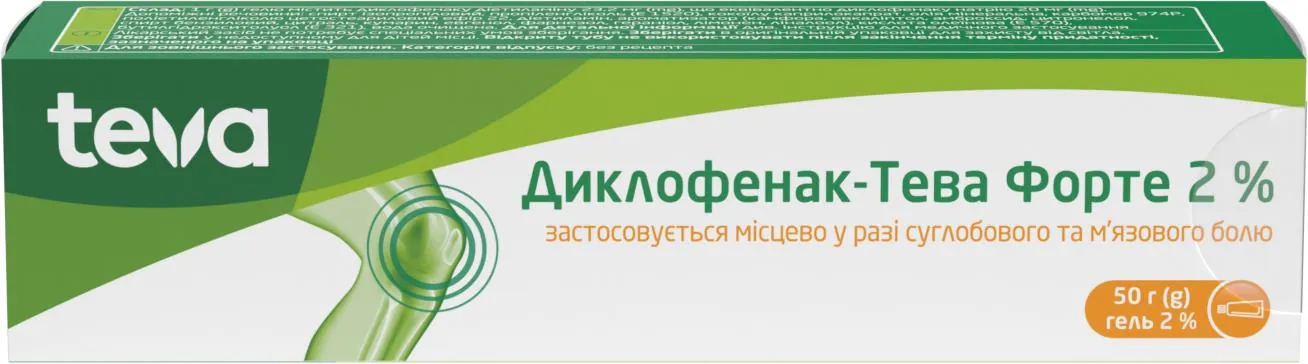 Диклофенак-Тева гель форте 2 % по 50 г у тубах