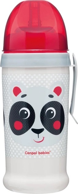 Поильник Canpol babies Hello Little Панда 56/510_bei с силиконовой насадкой, бежевый, 350 мл
