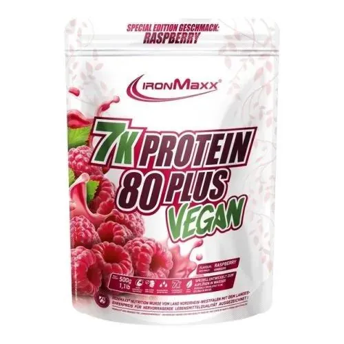 Протеїн рослинний змішаний IronMaxx 7k Protein 80 Plus Vegan малина, 500 г