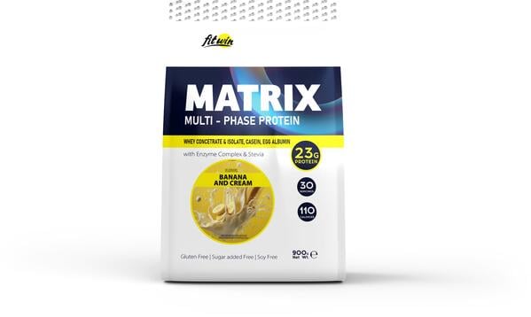 Протеин комплексный FitWin Matrix Multi-Phase Protein банан со сливками, 900 г