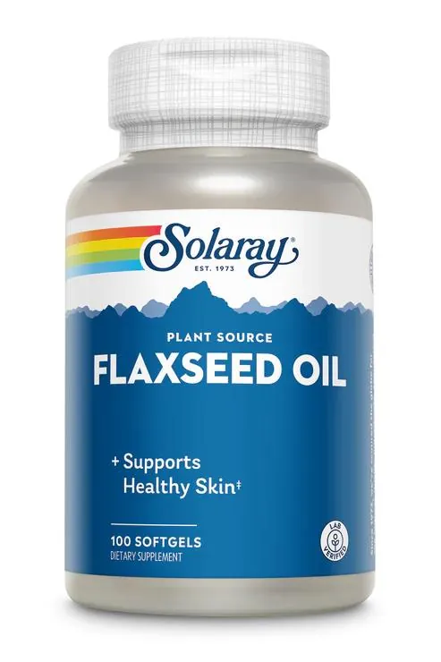 Лляна олія Solaray Flaxseed Oil, 100 гелевих капсул