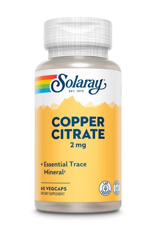 Цитрат меди Solaray Copper Citrate 2 мг, 60 веганских капсул