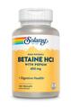 Бетаин HCL и пепсин Solaray HCL with Pepsin капсулы по 650 мг №100