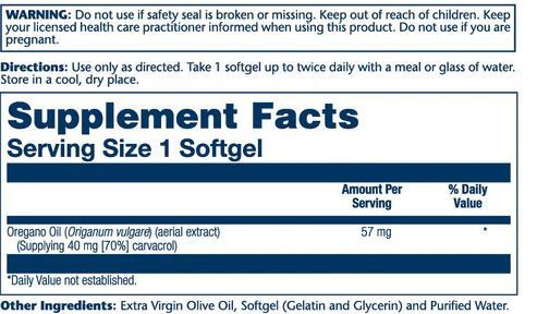 Олія орегано Solaray Oregano Oil, 60 гелевих капсул