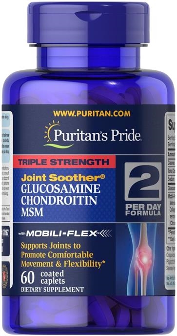 Глюкозамин+ Хондроитин+ МСМ Puritan's Pride Triple Strength, 60 каплет
