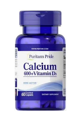Кальцію карбонат з вітаміном Д3 Puritan's Pride Calcium Carbonate + Vitamin D, 60 каплет