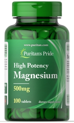 Магний Puritan's Pride Magnesium High Protency 500 мг, 100 таблеток