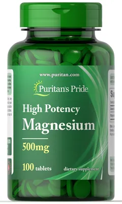 Магній Puritan's Pride Magnesium High Protency 500 мг, 100 таблеток