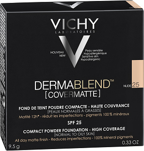 Пудра Vichy Dermablend Covermate коригуюча, з матуючим ефектом, тон 25, SPF 25, 9.5г