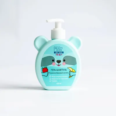 Гель-шампунь для купання Beauty Derm Kids дитячий 2 в 1 з полунично-банановим ароматом, 300 мл