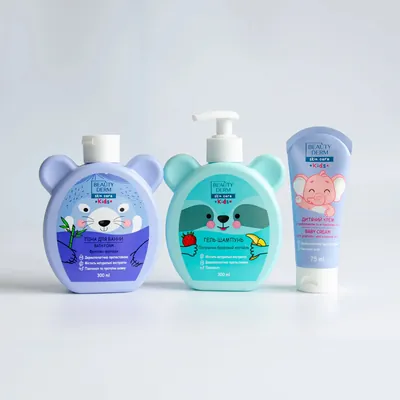Гель-шампунь для купання Beauty Derm Kids дитячий 2 в 1 з полунично-банановим ароматом, 300 мл