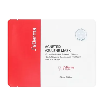 Маска для обличчя J'sDerma Acnetrix тканинна заспокійлива з азуленом, 25 г
