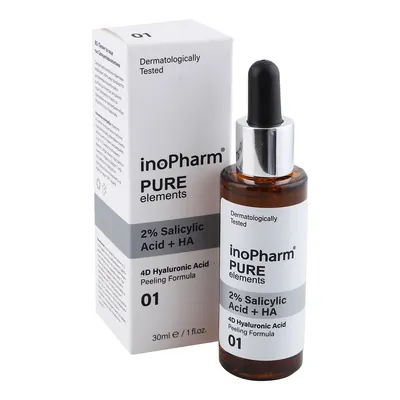 Пілінг для обличчя InoPharm Pure Elements з 2% саліцилової та гіалуронової кислоти, 30 мл